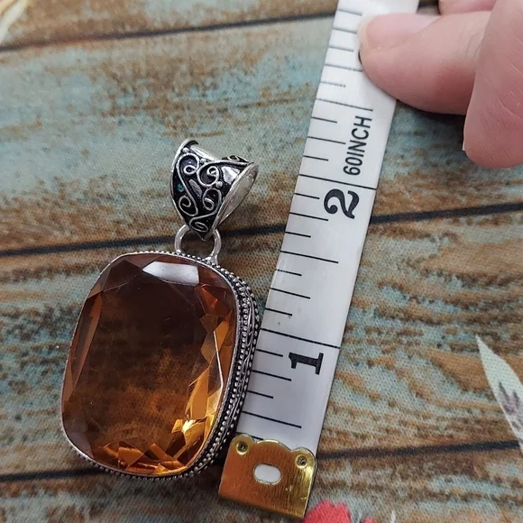 MORGANITE Sterling Silver Pendant